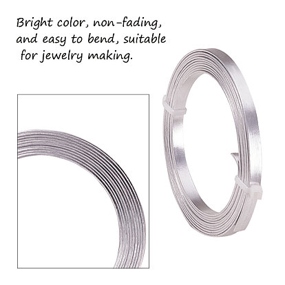 Alambre de aluminio, alambre artesanal de metal flexible, alambre artesanal plano, alambre de tira de bisel para la fabricación de joyas de cabujones