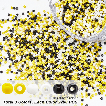 Pandahall elite 3 color colores opacos perlas de vidrio, rondo, para la fabricación de la joyería diy