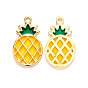 Alloy Pendants, with Epoxy Resin, Cadmium Free & Lead Free, Pineapple, Golden