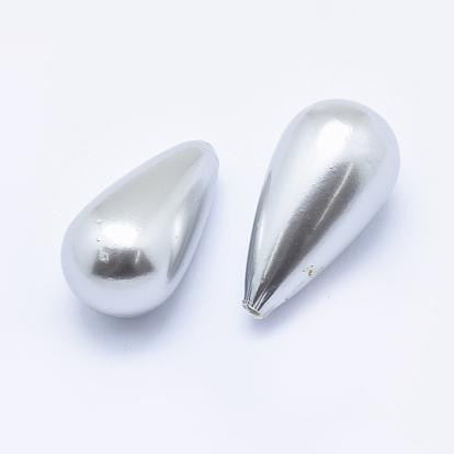Perla de concha electrochapada medio perla perforada, gota