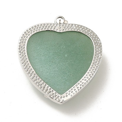 Valentines Day for Her Ideas Heart Gemstone Pendants, with Platinum Plated Brass Pendant Settings