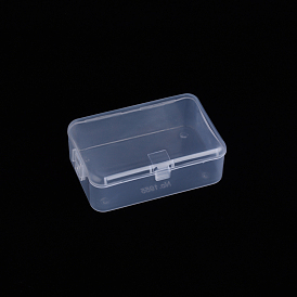 Polypropylene(PP) Bead Storage Container, Mini Storage Containers Boxes, with Hinged Lid, Rectangle