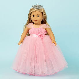 Cloth Doll Wedding Dress Accessories Outfits, for 18 Inch American Doll Girl Birthday Party Clothes