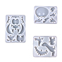 DIY Food Grade Silicone Animal Puzzle Molds, Resin Casting Molds, For UV Resin, Epoxy Resin Craft Making, Owl/Octopus/Dinosaur