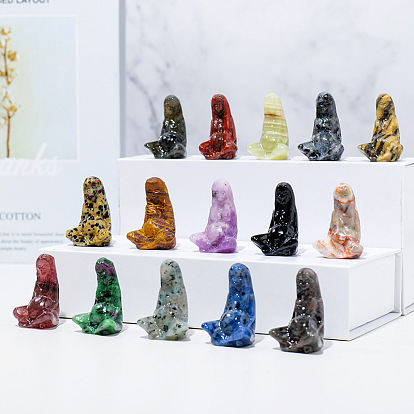 Decoraciones de exhibición de escultura de piedras preciosas naturales, para el escritorio de la oficina en casa, diosa gaia