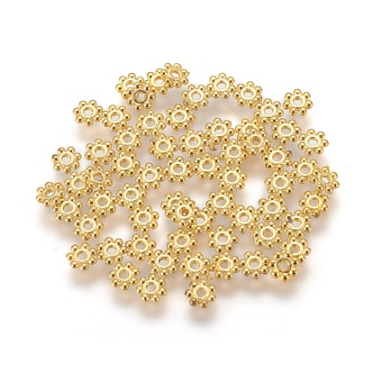 Alloy Daisy Spacer Beads, Lead Free & Cadmium Free, Granulated Beads