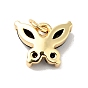 Rack Plating Brass Micro Pave Cubic Zirconia Charms, with Jump Ring, Cadmium Free & Lead Free, Real 18K Gold Plated, Butterfly Charms