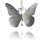 Esmalte de la aleación colgantes grandes, mariposa, plata antigua