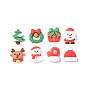Cabochons en résine opaque sur le thème de Noël, arbre de noël/guirlande/boîte cadeau/père noël/gant/chapeau/cerf/bonhomme de neige