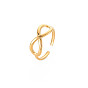 304 Stainless Steel Open Infinity Hollow Cuff Ring for Women