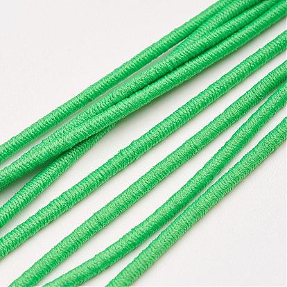 Cordon élastique rond, avec l'extérieur de la fibre et caoutchouc à l'intérieur, pour chaîne de bracelet, couverture de bouche de bricolage