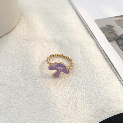 Эмалированное кольцо в виде гриба на палец, украшения из золотого сплава для женщин