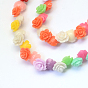 Flower Dyed Synthetic Coral Beads, 10x6~7mm, Hole: 1mm