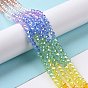 Transparent Electroplate Glass Beads Strands, AB Color Plated, Faceted, Abacus