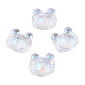 Perles en verre electroplate transparent , de couleur plaquée ab , crabe