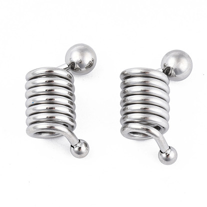316 Surgical Stainless Steel European Beads, Large Hole Beads, Column
