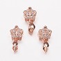 Long-Lasting Plated Brass Micro Pave Cubic Zirconia Ice Pick Pinch Bails, Crown