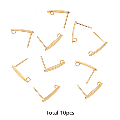 304 Stainless Steel Stud Earring Findings, with Loop