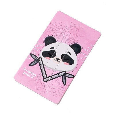 Tarjetas de exhibición de clip de pelo de papel, rectángulo con patrón de panda