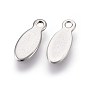 304 Stainless Steel Charms, Stamping Blank Tag, Oval