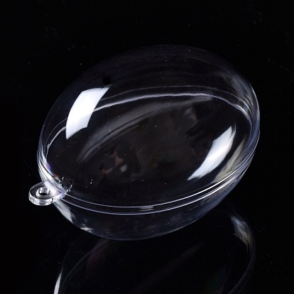 Pendentifs en plastique transparent ouvrables, Boule de Noël en plastique remplissable, ovale