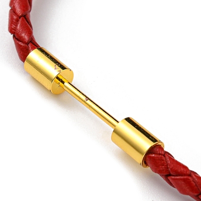 Браслет из латуни с колоннами и кожаным шнуром, регулируемый браслет для женщин