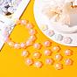 50pcs 5 couleurs perles acryliques transparentes, givré, Perle en bourrelet, fleur