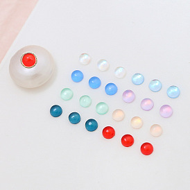 Transparent Resin Cabochons, Imitation Cat Eye, for Ghost Witch Baroque Pearl Making, Half Round/Heart