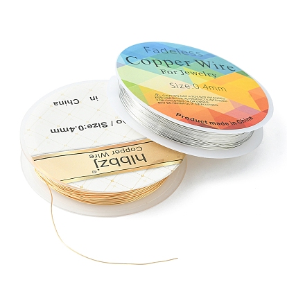 4 Rolls 4 Color Copper Round Wire for Jewelry Making, Long-Lasting Plated, with Side Cutting Pliers