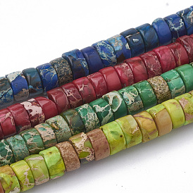 Synthetic Imperial Jasper Beads Strands, Heishi Beads, Flat Round/Disc