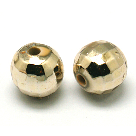 Faceted Round Plated Acrylic Beads