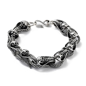 Bracelets à maillons serpent en alliage rétro pour femmes et hommes