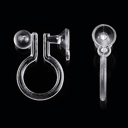 Plastic Clip-on Earring Findings, with Loop, for Non-Pierced Ears