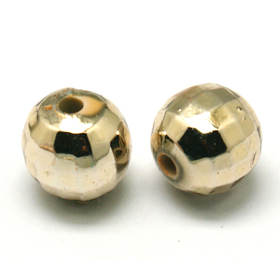Facettes plaqué perles rondes acryliques