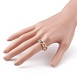 Round Glass Seed Beaded Finger Rings, with Golden Plated Brass Beads