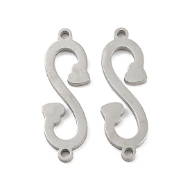 304 Stainless Steel Connector Charms, Letter.S