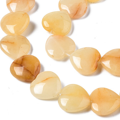 Natural Yellow Aventurine Beads Strands, Heart
