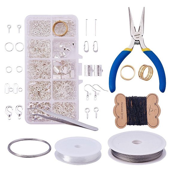 Kits de fabricación de joyas de bricolaje pandahall elite, hallazgos de joyería de metal y juegos de herramientas