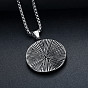 Titanium Steel Cable Chain Necklace, Eye of Horus Pendant Necklace for Men