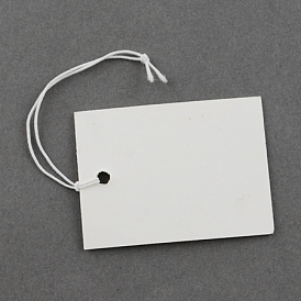 Cartes du prix du papier, peut être attaché sur les produits, rectangle, blanc, 40x30x0.3mm