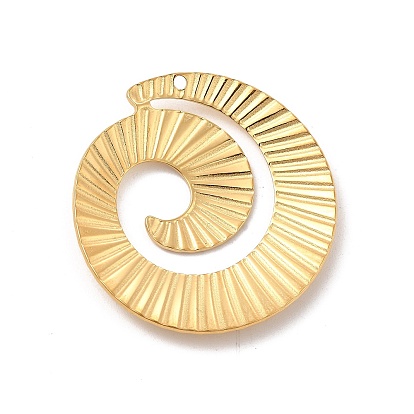 Placage ionique (ip) 304 pendentifs en acier inoxydable, charme en spirale