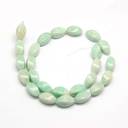 Natural Twist Amazonite Beads Strands, 16x8x8mm, Hole: 1mm, about 25pcs/strand, 15.74 inch