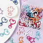 40Pcs 4 Style Spray Painted Alloy Swivel Snap Hooks Clasps, Star & Moon & Flower & Heart