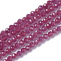Perles de corindon rouge naturel / rubis, facette, ronde