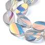 Transparent Electroplate Glass Bead Strands, AB Color Plated, Teardrop