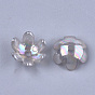 Transparent Acrylic Bead Caps, AB Color, 6-Petal, Tulip Flower/Lily of the Valley
