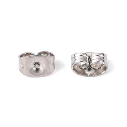 304 Stainless Steel Friction Ear Nuts, Friction Earring Backs for Stud Earrings, Hole: 1mm