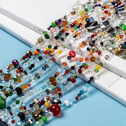 Perles de verre mélangées par électrolyse, pour la fabrication de bijoux en perles, facette
