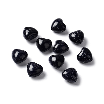 Synthetic Goldstone Beads, Heart