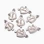 304 inoxydable supports de strass pendentif en acier, coeur avec l'amour des mots, pour Saint Valentin